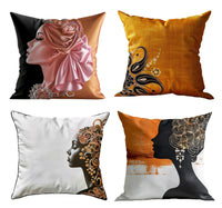 HKM-396755 Traditional Printing Pillow Cover Set of 4 - 45x45 Size
