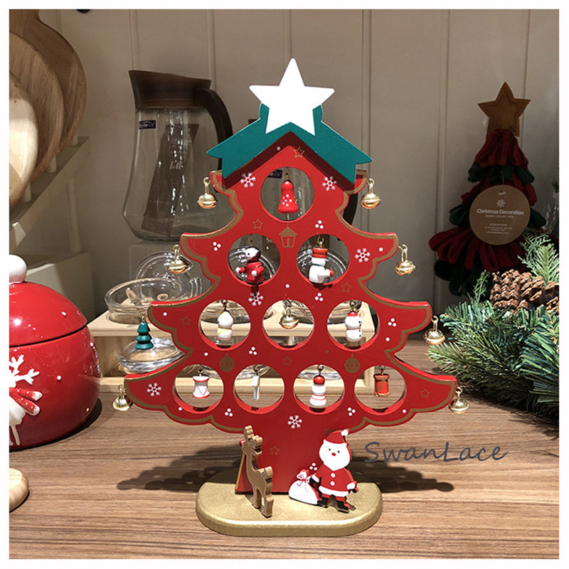 HKM-396755 Wooden Three-Dimensional Christmas Tree Ornaments – Various Designs and Heights