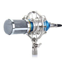 HKM-396819 Black Professional Condenser Microphone Set with Shock Mount and Anti-Wind Foam Cap