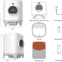 HKM-397075 Intelligent Self-Cleaning Cat Toilet with App Control and Dual Odour Removal