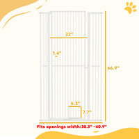 HKM-3971389 66.9" Extra Tall Pet Gate with Cat Door for Multi-Pet Families - Safe & Robust Design