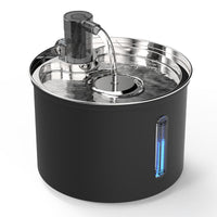 HKM-3971773 Pet Water Dispenser with Stainless Steel and Plastic, Mute Operation and See-through Design for Cats