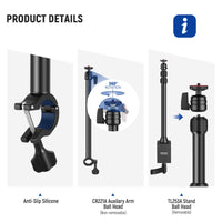 HKM-397331 Adjustable Metal Desktop Photography Stand with Cross Arm, Load Bearing 1KG