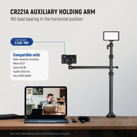 HKM-397331 Adjustable Metal Desktop Photography Stand with Cross Arm, Load Bearing 1KG