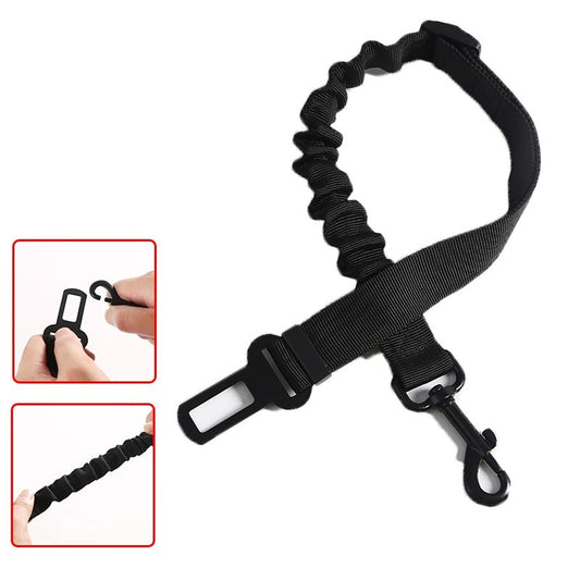 HKM-397459 Elastic Retractable Pet Car Seat Belt - Nylon Safety Harness, 53-74cm