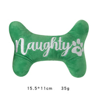 HKM-3975357 Christmas Plush Dog Toy - Sounding Puppy with Santa Claus Design and Bone Options