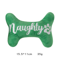 HKM-3975357 Christmas Plush Dog Toy - Sounding Puppy with Santa Claus Design and Bone Options