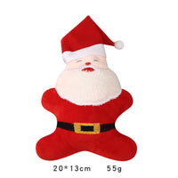 HKM-3975357 Christmas Plush Dog Toy - Sounding Puppy with Santa Claus Design and Bone Options