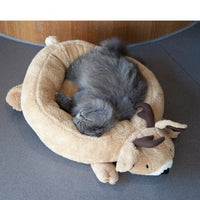HKM-3975741 Cozy Cartoon Pet Nest for Cats and Small Animals - Soft Cotton, 30cm Diameter