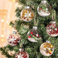 HKM-397587 Transparent Shatterproof DIY Christmas Ornament Balls - Modern Design in Multiple Sizes
