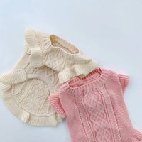 HKM-3976253 Stylish Pink Knitted Wool Skirt for Dogs - Casual Pet Apparel for All Breeds