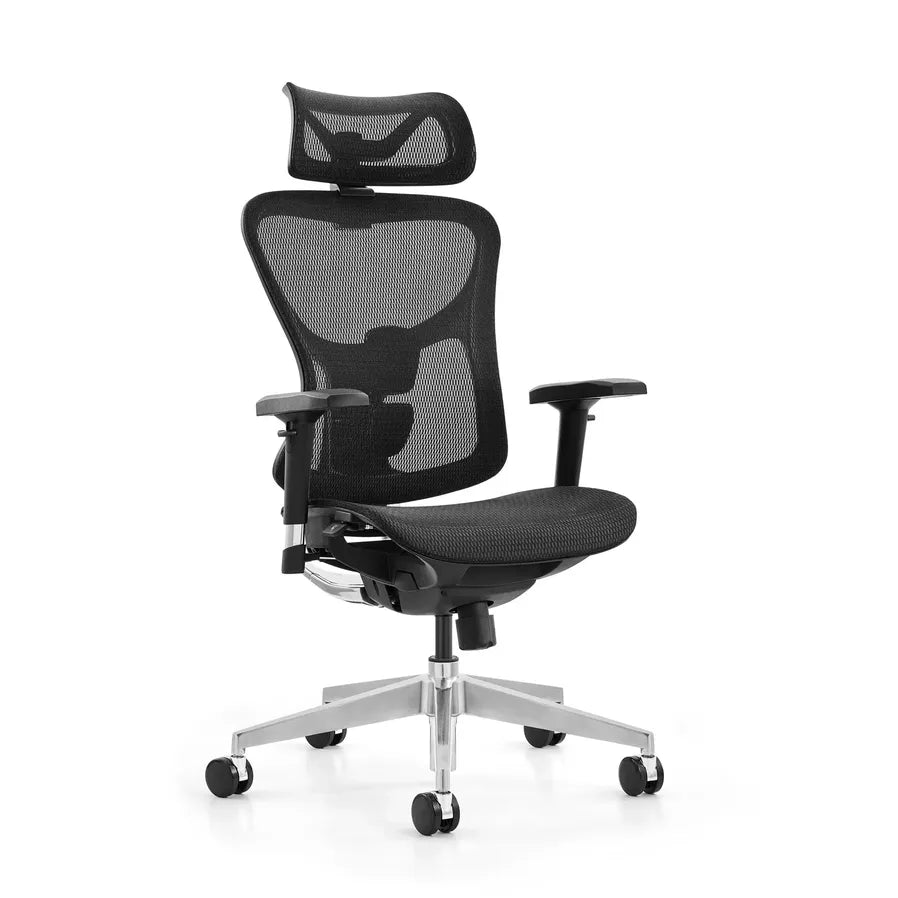 HKM-397715 Ergonomic Grey Mesh Office Chair with Comfortable Nylon Material and Adjustable Features