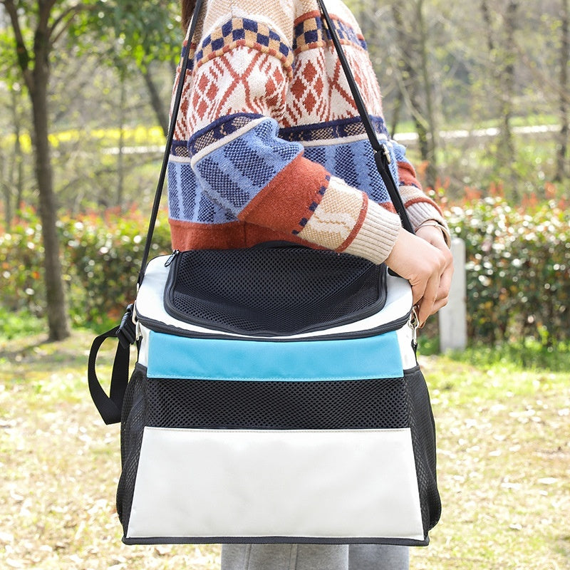 HKM-3977917 Portable Pet Backpack for Dogs and Cats, Solid Color Oxford Cloth, Medium Soft, Capacity Up to 6kg