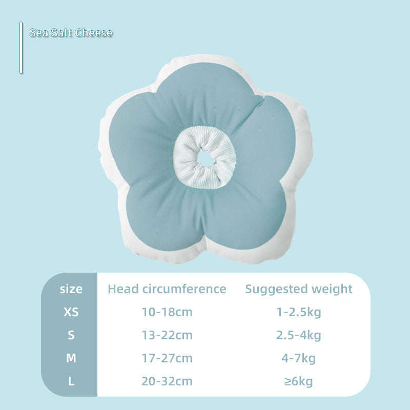 HKM-3978941 Adjustable Cat Neck Cone with Cute Solar Flower Design - Anti-Bite Coverage for Pet Surgery