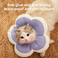 HKM-3978941 Adjustable Cat Neck Cone with Cute Solar Flower Design - Anti-Bite Coverage for Pet Surgery