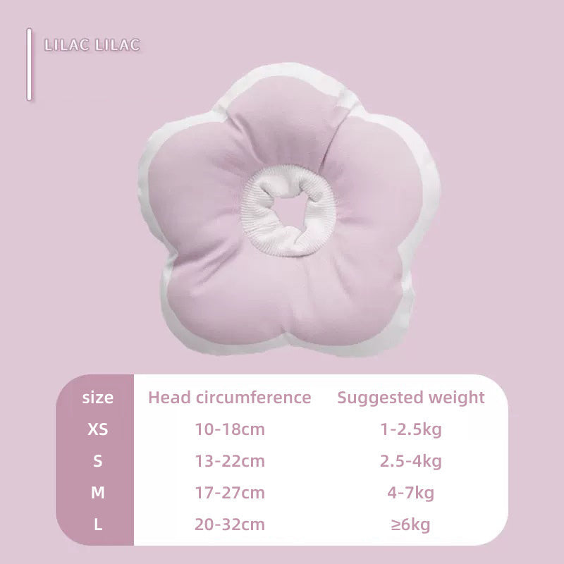 HKM-3978941 Adjustable Cat Neck Cone with Cute Solar Flower Design - Anti-Bite Coverage for Pet Surgery