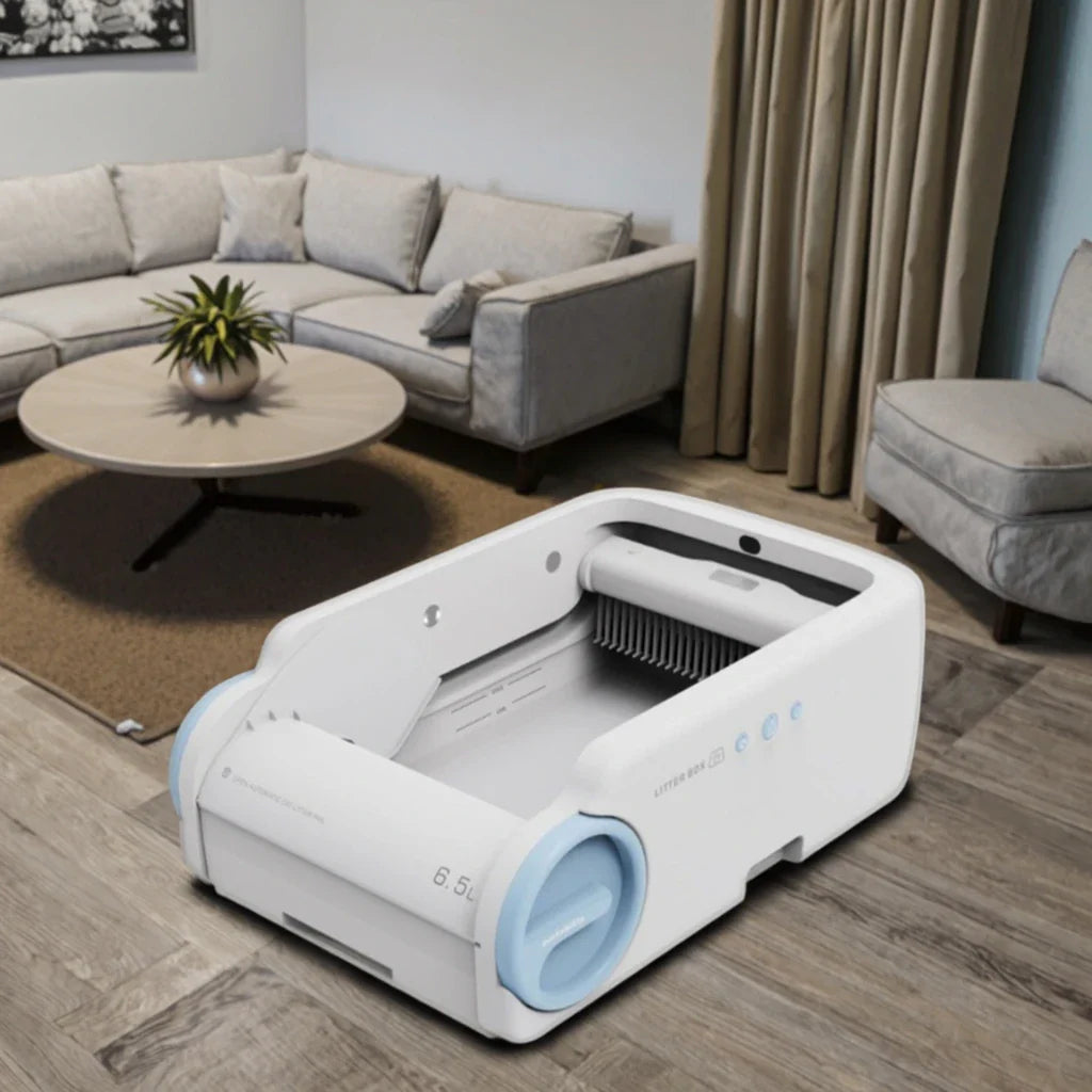 HKM-397907 Smart Cat Litter Box with APP Control and Automatic Cleaning, Anti-Bacterial Material, Easy to Clean, Various Sizes