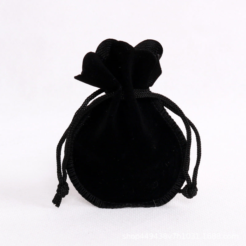 HKM-397907 Velvet Drawstring Jewelry Pouch in Pink for Necklaces, Earrings, and Rings - Customizable Size: 7x9cm