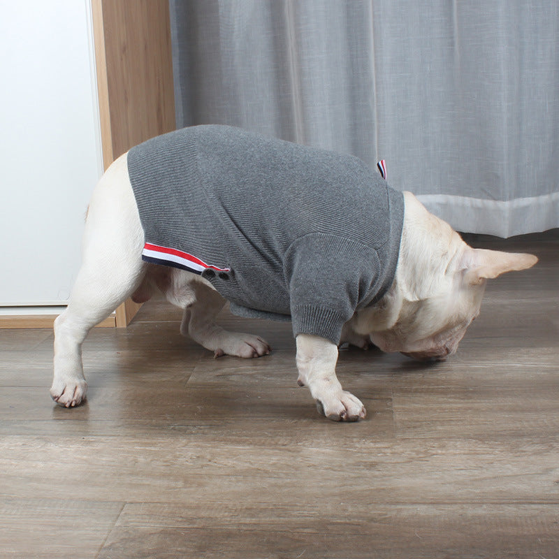 HKM-3979453 Cozy British Style Wool Sweater for Dogs and Cats - Available in Green, Red, Gray