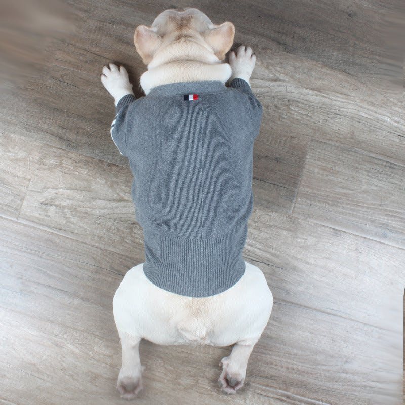 HKM-3979453 Cozy British Style Wool Sweater for Dogs and Cats - Available in Green, Red, Gray