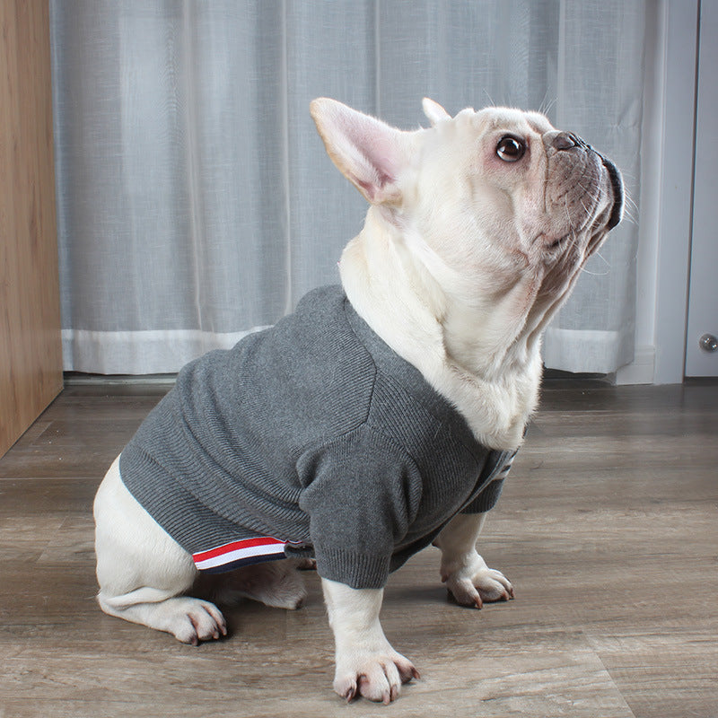 HKM-3979453 Cozy British Style Wool Sweater for Dogs and Cats - Available in Green, Red, Gray