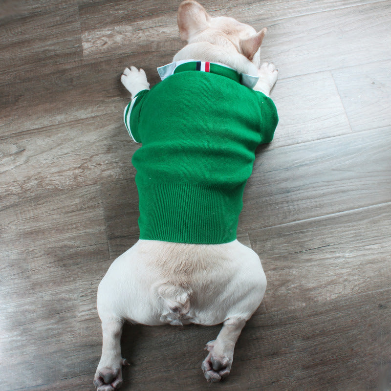 HKM-3979453 Cozy British Style Wool Sweater for Dogs and Cats - Available in Green, Red, Gray