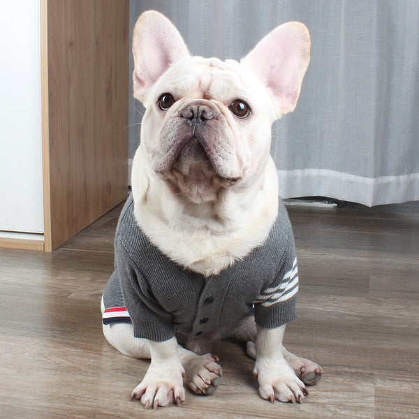 HKM-3979453 Cozy British Style Wool Sweater for Dogs and Cats - Available in Green, Red, Gray