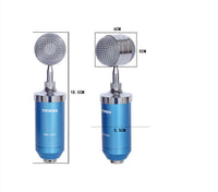 HKM-397971 Condenser Microphone with Metal and Plastic Shock Mounts for Versatile Recording and Performance