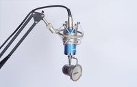 HKM-397971 Condenser Microphone with Metal and Plastic Shock Mounts for Versatile Recording and Performance