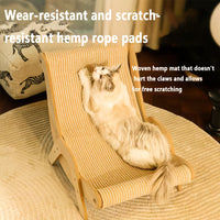 HKM-3980093 Durable Sisal Cat Hammock with Scratching Board - Ergonomic Indoor Lounger for Play and Rest