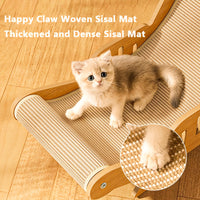HKM-3980093 Durable Sisal Cat Hammock with Scratching Board - Ergonomic Indoor Lounger for Play and Rest