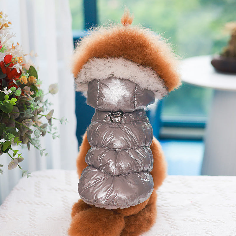 HKM-3981117 Cotton Vest for Pets in Pearlized Blue, Champagne Gold, and Sky Silver - Fall and Winter Styles