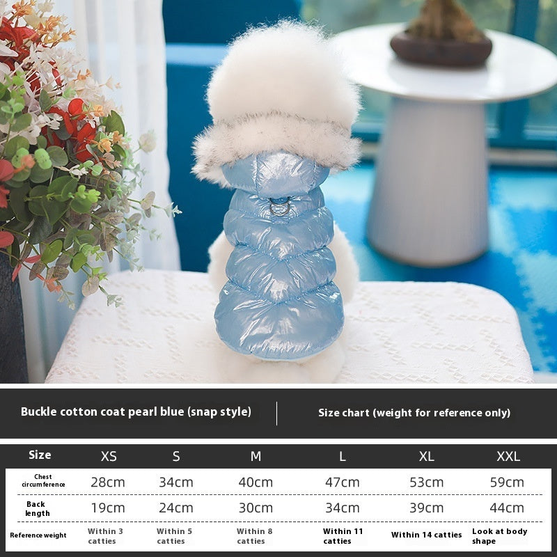 HKM-3981117 Cotton Vest for Pets in Pearlized Blue, Champagne Gold, and Sky Silver - Fall and Winter Styles
