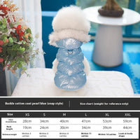 HKM-3981117 Cotton Vest for Pets in Pearlized Blue, Champagne Gold, and Sky Silver - Fall and Winter Styles
