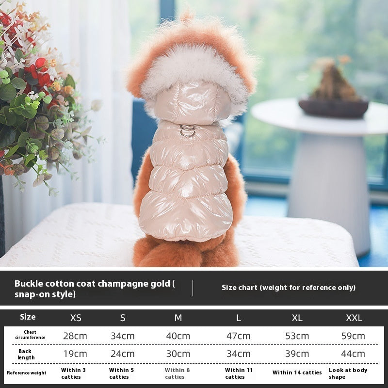 HKM-3981117 Cotton Vest for Pets in Pearlized Blue, Champagne Gold, and Sky Silver - Fall and Winter Styles