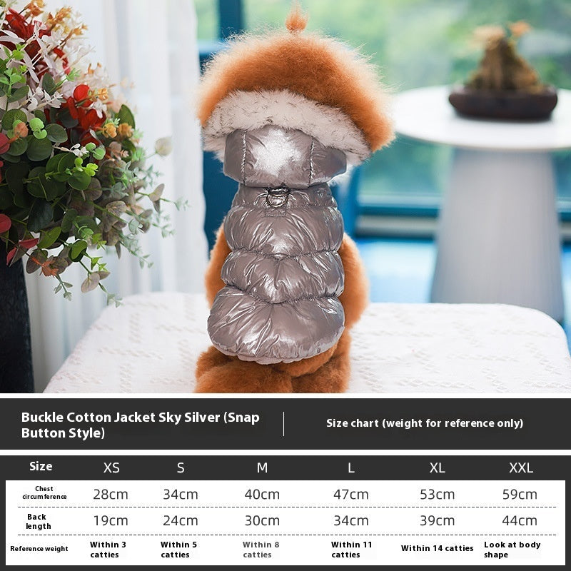 HKM-3981117 Cotton Vest for Pets in Pearlized Blue, Champagne Gold, and Sky Silver - Fall and Winter Styles