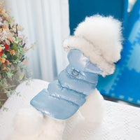 HKM-3981117 Cotton Vest for Pets in Pearlized Blue, Champagne Gold, and Sky Silver - Fall and Winter Styles