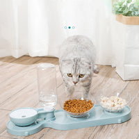 HKM-3981629 Double Bowl Automatic Feeder and Waterer for Cats and Dogs, Portable and Easy to Clean, Durable ABS and PC Materials