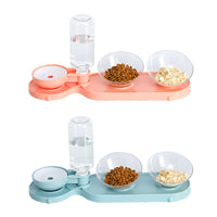 HKM-3981629 Double Bowl Automatic Feeder and Waterer for Cats and Dogs, Portable and Easy to Clean, Durable ABS and PC Materials