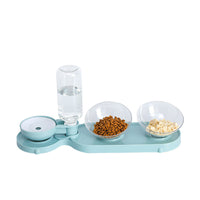 HKM-3981629 Double Bowl Automatic Feeder and Waterer for Cats and Dogs, Portable and Easy to Clean, Durable ABS and PC Materials
