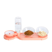 HKM-3981629 Double Bowl Automatic Feeder and Waterer for Cats and Dogs, Portable and Easy to Clean, Durable ABS and PC Materials