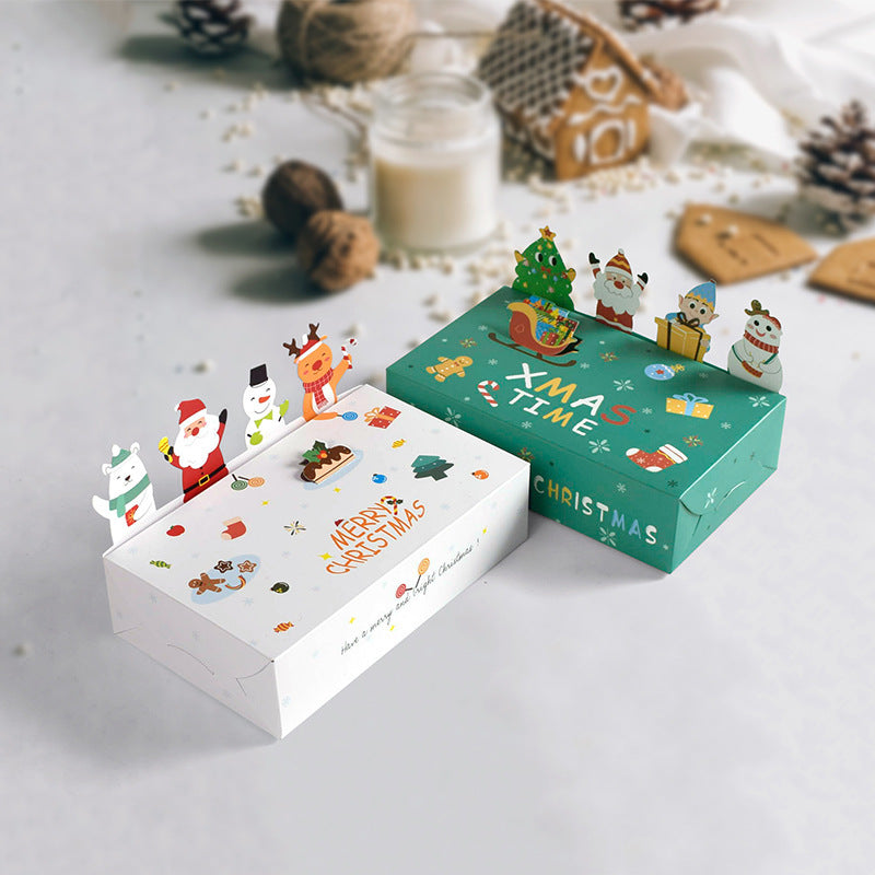 HKM-398227 Christmas Tree Gift Boxes, 10 Pack, Cartoon Design, 15x9x4cm, Paper Material