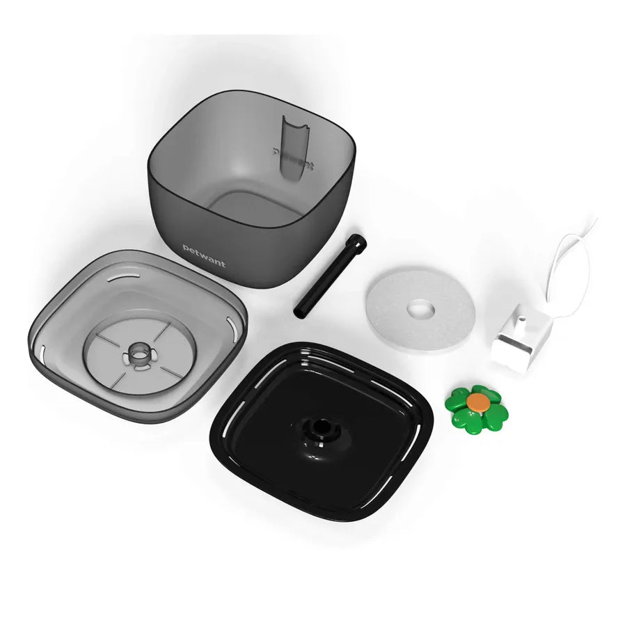 HKM-398227 Pet Water Fountain with 2L BPA-Free Capacity and 360° Water Outlet, Automated Filter System and Ultra-Quiet Pump