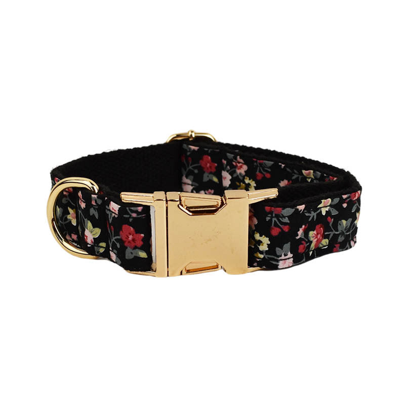 HKM-3982909 Cute Bow Lettering Printed Pet Collar and Leash Set with Vest and Rope for Dogs