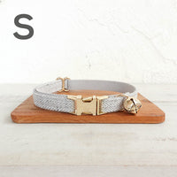 HKM-3983421 Light Grey Soft Polyester Cat Collar with Bow, Available in Circle S and L Sizes