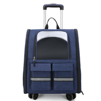 HKM-3983677 Foldable Breathable Double Shoulder Pull Rod Pet Cat Carrier Bag in Various Colors