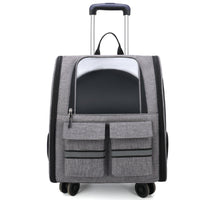 HKM-3983677 Foldable Breathable Double Shoulder Pull Rod Pet Cat Carrier Bag in Various Colors