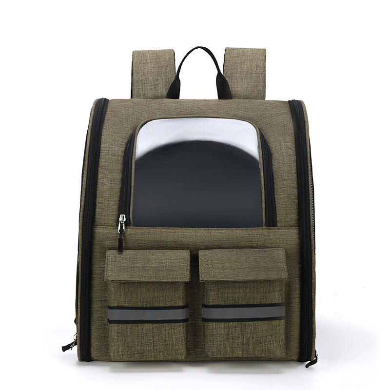HKM-3983677 Foldable Breathable Double Shoulder Pull Rod Pet Cat Carrier Bag in Various Colors