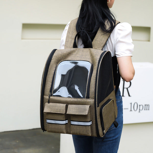 HKM-3983677 Foldable Breathable Double Shoulder Pull Rod Pet Cat Carrier Bag in Various Colors