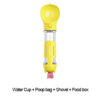 HKM-3984701 3-in-1 Portable Multifunction Dog Water Bottle with Food Feeder and Poop Bag Dispenser for Travel